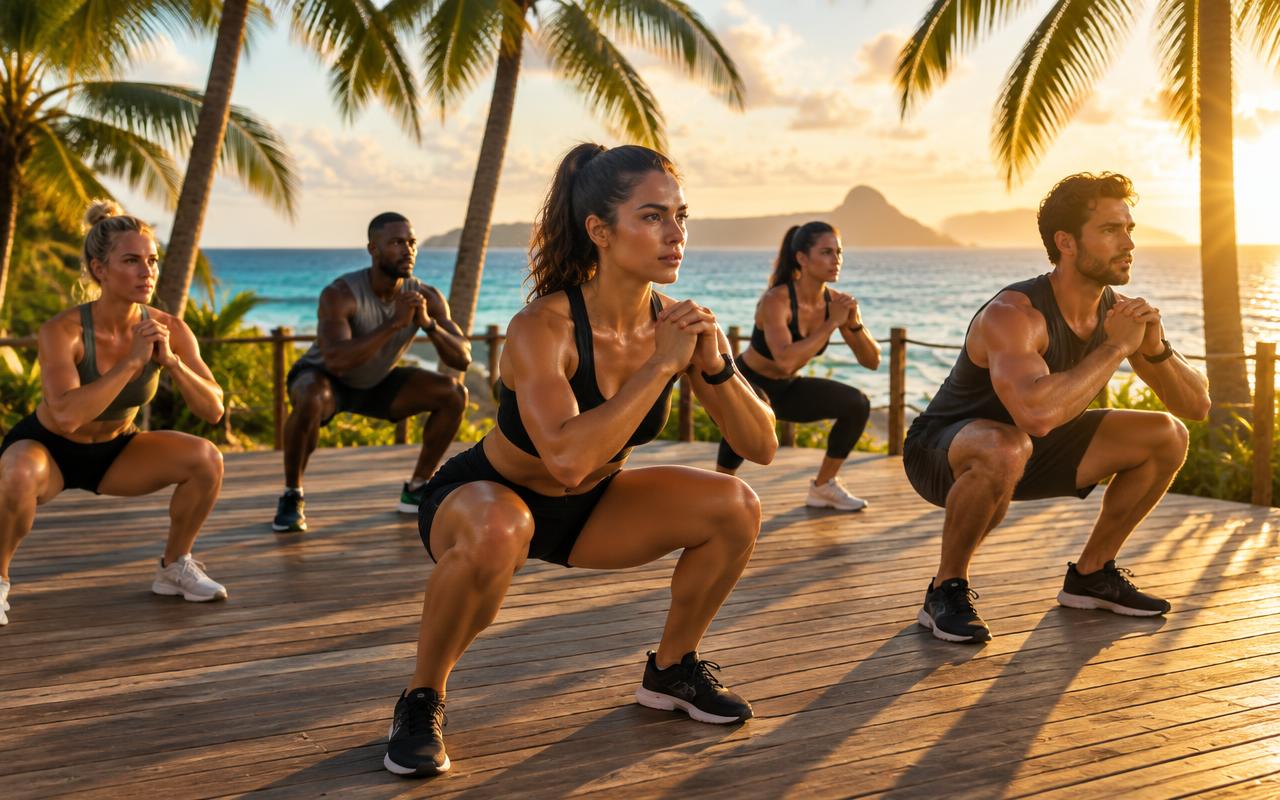 Group training by the ocean